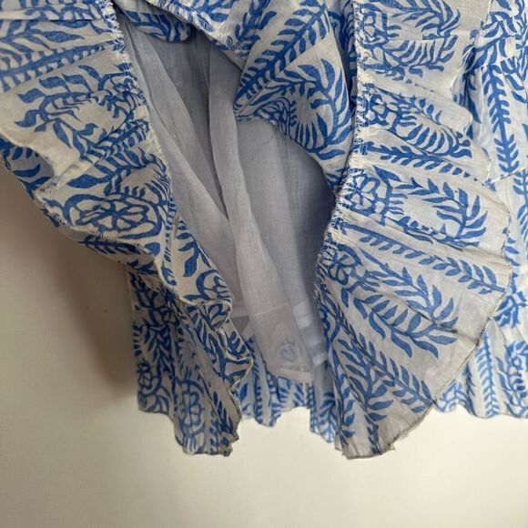 Vintage Ibiza Women’s Lightweight Cotton Blue and White Bobbin Off the Shoulder - Picture 7 of 12